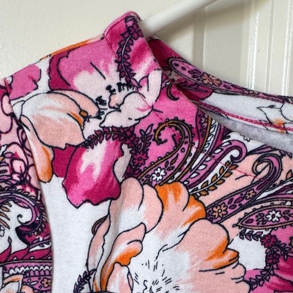 Charter Club Pink and Orange Floral Long Sleeve Top - Picture 7 of 7
